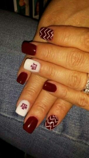 Ring Day Nails Ring Day Nails, Texas A&m Nails, Aggie Nails, Aggie Ring Day, Ring Dunk, M Nails, Aggie Ring, Pedi Ideas, Ring Day