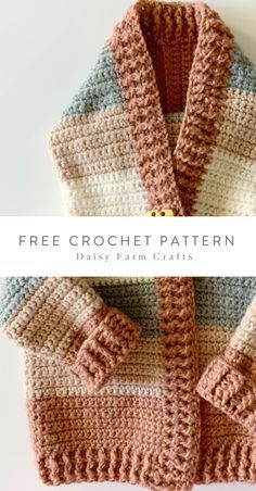 Crocheted Sweaters, Crochet Baby Sweater Pattern, Crochet Baby Sweaters, Baby Cardigan Pattern, Gilet Crochet, Crochet Baby Sweater, Baby Sweater Patterns, Crochet Sweater Pattern Free, Crochet Baby Cardigan