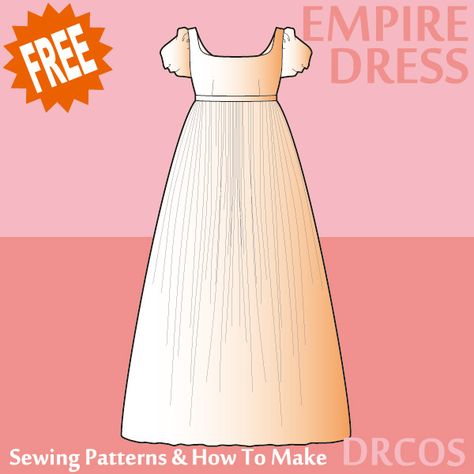 Historical Dress Patterns, How To Make Dress, Regency Dress Pattern, Victorian Dress Pattern, Historical Clothing Patterns, Style Dress Patterns, Empire Waist Dress Pattern, Dress Sewing Patterns Free, Japanese Sewing Patterns