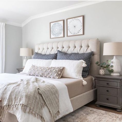 Nov 19, 2020 - A chic collection of Belgian Flax Linen bedding. Free shipping on orders over $49! Cream Bedroom, Beige Headboard, Headboard Bedroom, Upholstered Bedroom, Ottoman Storage Bed, Transitional Bedroom, Beige Wall, Shared Bedroom, Bed Bedding