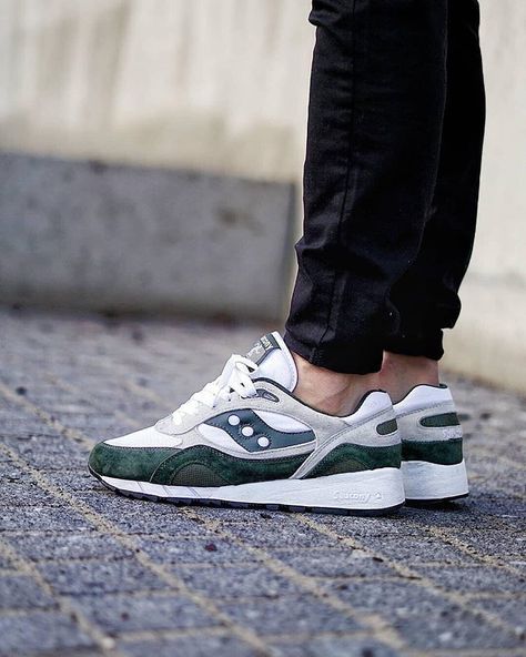 Saucony Shadow 6000 Green Sneakers For Streetwear With Athletic Fit, Modern Green Sneakers For Streetwear, Classic Green Sneakers For Streetwear, Green Sneakers For Streetwear, Sportswear Style, Asics Urban Streetwear Sneakers, Human Race Shoes, Saucony Mens Sneakers, Saucony Shadow 6000, Jazz Outfits