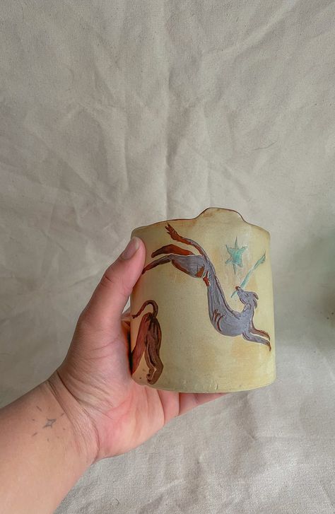 Ceramic Take Out Mug, Dog Sketch, Pottery, Kitsch Home Decor, Novelty Coffee, Travel Cup, Hand Painted, Gen Z Gift, Greyhound, Dog Mom Gift - Etsy UK Takeout Coffee, Coffee Travel Cup, Kitsch Home, Dog Sketches, Greyhound Dog, Dog Sketch, Large Coffee, Travel Cup, Take Out