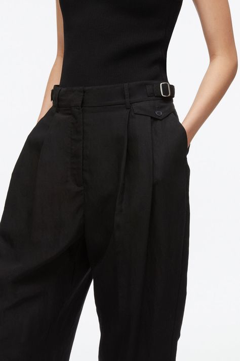 Double Pleat Taper Trouser – 3.1 Phillip Lim Front Taper, Knit Swimwear, Classic Menswear, Pleated Trousers, Tapered Trousers, Camp Shirt, Trouser Style, Closet Designs, Camping Shirt