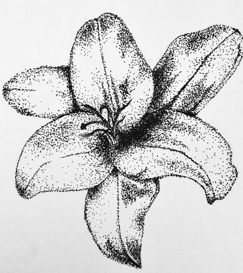 Flower Stippling Art, Stipling Ideas Easy, Pointalism Tattoos, Fine Line Drawing Ideas, Flower Stippling, Pointilism Art Ideas Easy, Pointillism Easy, Stippling Drawing Ideas, Pointilism Tattoos