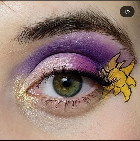 Rapunzel Makeup Look, Princess Eyeshadow, Rapunzel Makeup, Rapunzel Sun, Tangled Wedding, Princess Vibes, Halloween Princess, Work Makeup, Birthday Makeup