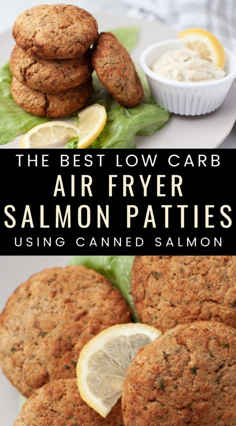 Optavia Salmon Patties, Keto Salmon Patties Air Fryer, Salmon Patties Recipe Air Fryer, Keto Salmon Patties Recipes, Air Fryer Salmon Patties Easy, Air Fried Salmon Patties, Air Fryer Salmon Pattie’s, Airfryer Salmon Patties, Air Fryer Salmon Patties Recipe Canned