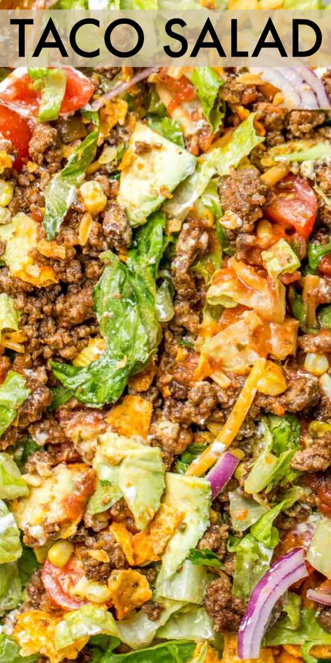 Ground Meat Lunch Ideas, Taco Salad Meat Recipe, Classic Taco Salad, Crockpot Taco Salad, Thousand Island Taco Salad, Taco Salad With Italian Dressing, Southwest Taco Salad, Taco Salad With Thousand Island Dressing, Salads With Meat Main Dishes