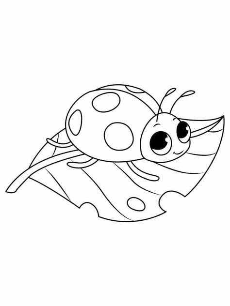 Ladybug Clipart Black And White, Insects Coloring Pages For Kids, Ladybug Coloring Page Free Printable, Ladybug Cartoon Drawing, Cute Ladybug Drawing, Bugs Coloring Pages, Insects Coloring Pages, Ladybug Coloring Pages, Ladybug Drawing