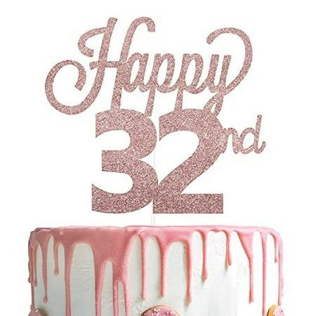 LINGTEER Happy 32nd Birthday Cake Topper - Cheers to 32nd Birthday 32 Years Old Birthday Party Cake Decorations Sign. Birthday 32 Years Old, 32nd Birthday Cake, Happy 32nd Birthday, 32 Years Old, 32nd Birthday, 32 Birthday, Birthday Party Cake, Party Cake, Birthday Cake Toppers