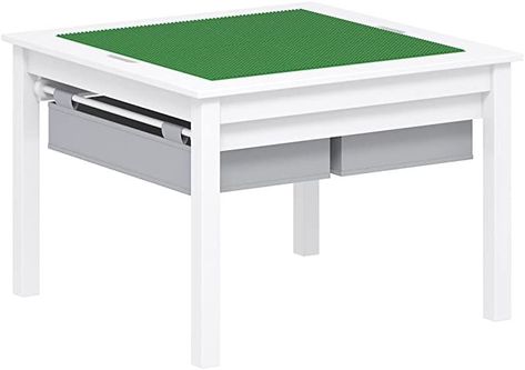 UTEX 2 in 1 Kids Construction Play Table with Storage Drawers and Built in Plate (White) Play Table With Storage, Lego Table With Storage, Kids Construction, Kids Play Table, Construction Play, Kids Activity Table, Lego Table, Construction For Kids, Play Table