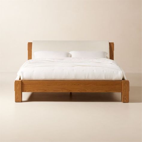 Turnbull Oak Wood King Bed Wood King Bed, Wood Queen Bed, Malm Bed, Oak Bed, Velvet Lounge Chair, Built In Bed, Oak Beds, Leather Headboard, Upholstery Cushions