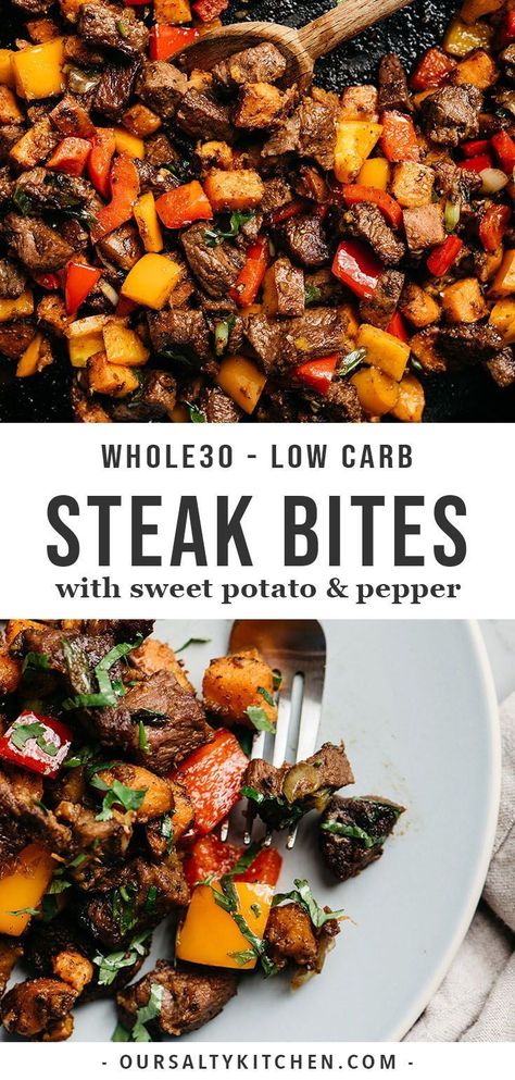 Steak Bites With Sweet Potatoes, Healthy Vitamins, Whole30 Dinner, Flavorful Dinner, Whole30 Dinner Recipes, Whole30 Dinners, Diner Recept, Steak Bites, Health Dinner