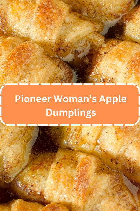 Pioneer Woman’s Apple Dumplings Pioneer Woman Apple Dumplings, Apple Dumpling Recipe, Apple Recipes Healthy, Baked Apple Recipes, Apple Dumplings, Dessert Simple, Apple Dessert Recipes, Crescent Roll Recipes, Healthy Recipes Easy Snacks