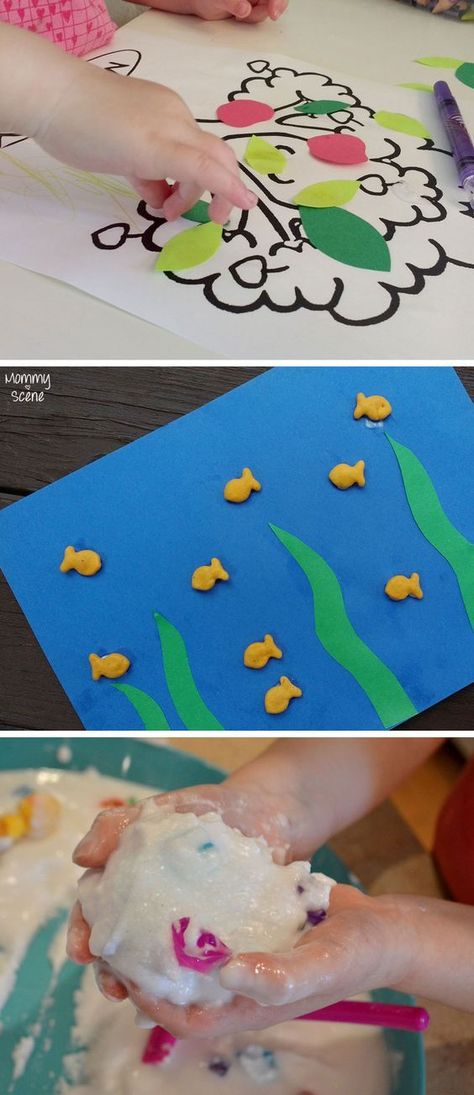 Gold Fish Craft, Homemade Sensory, Sensory Snow, Family Tree For Kids, Trees For Kids, Fish Craft, Fall Tree, Diy And Crafts Sewing, Toddlers And Preschoolers