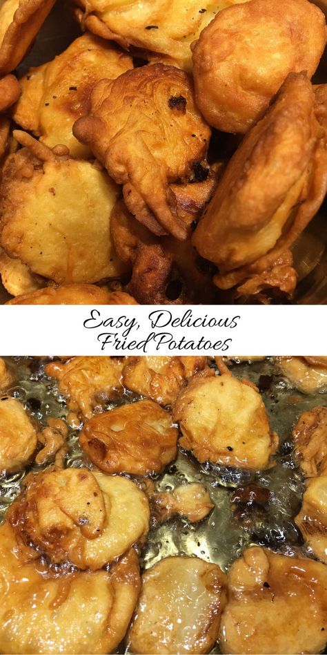 deep fried potatoes Baked Sweet Potato Slices, Deep Fried Cauliflower, Snacks Vegetarian, Vegan Potato Recipes, Fried Potatoes Recipe, Deep Fried Potatoes, Buttered Cabbage, Potato Fry, Potato Slices