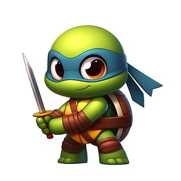 Delightful portrayal of Baby Leonardo from the Teenage Mutant Ninja Turtles (TMNT) series, showcasing the adorable side of the iconic character in a cute and endearing manner. • Millions of unique designs by independent artists. Find your thing. Turtles Cute, Baby Ninja Turtle, Tmnt Wallpaper, Ninga Turtles, Leonardo Ninja Turtle, Turtle Drawing, Ninja Turtle Party, Turtle Party, Hulk Smash