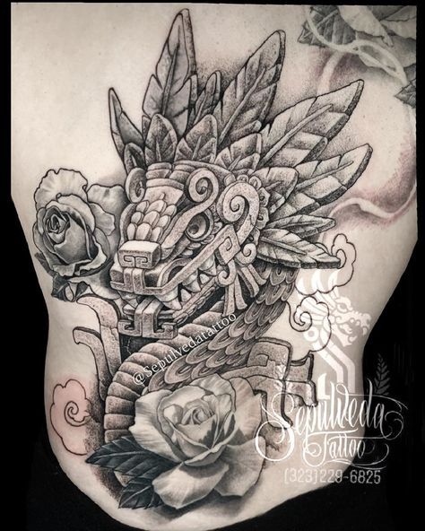 101 Amazing Quetzalcoatl Tattoo Designs You Need To See! | Outsons | Men's Fashion Tips And Style Guide For 2020 Aztec Serpent Tattoo, Mexican Tattoo Ideas For Men, God Tattoo Design, Aztec Serpent, God Of Wind, Quetzalcoatl Tattoo, Aztec Tattoos Sleeve, Aztec Warrior Tattoo, Mexico Tattoo