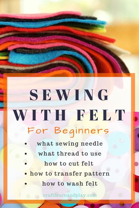 Felt For Beginners, Sewing Felt, Tips For Sewing, Kerajinan Diy, Diy Sy, Wool Felt Projects, Felt Crafts Diy, Felt Embroidery, Sewing Projects For Kids