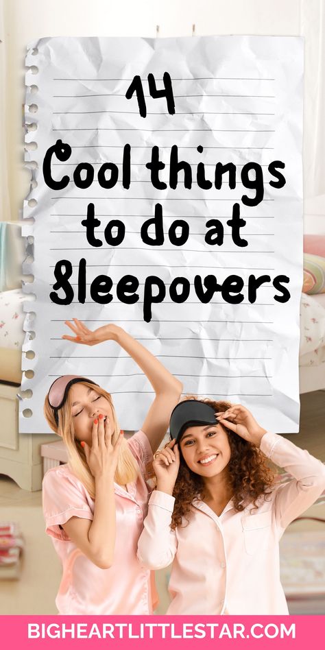 Are you planning a sleepover party for your teen or are you a teenager planning to have your besties over for the night? Whether it's a special birthday or simply a chance to hangout together, it’s great to have some games and activities planned to make the sleepover extra special. Sleepover ideas, sleepover activities, printable party games for sleepover, sleepover list of ideas, ideas what to do at a sleepover, birthday slumber party ideas, hosting Slumber Party Games For Adults, Bridesmaid Sleepover Ideas, What To Do With Friends At Home Ideas, Activities For A Sleepover, Sleepover Party Games For Teenagers, Teen Slumber Party Games, Birthday Game Ideas For Teens, Sleep Over Party Ideas, Adult Sleepover Ideas