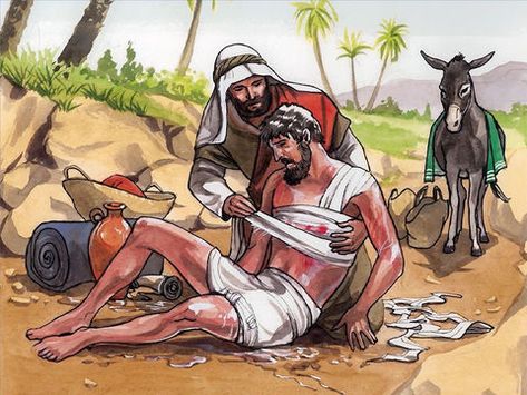 FreeBibleimages :: The Good Samaritan :: A parable about an injured man and those who did or didn't come to his aid (Luke 10:25-37) Cain Y Abel, Who Is My Neighbor, Caim E Abel, The Good Samaritan, Parables Of Jesus, Bible Stories For Kids, Good Samaritan, Bible Images, Bible Study For Kids