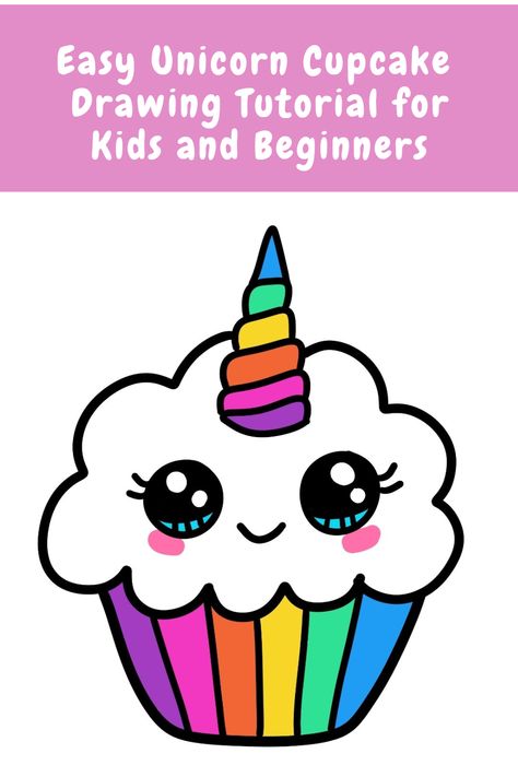 Learn How to Draw Easy Unicorn Cupcake Drawing Step By Step, perfect for beginner artists and kids learning art! 🦄🧁 Explore simple step-by-step tutorials and fun drawing videos designed to inspire creativity and imagination in young minds. Let's make drawing easy and enjoyable for kids of all ages! #CakeDrawing #EasyDrawing #BeginnerArtist #KidsDrawing #ArtForKids #DrawingTutorials" How To Draw A Simple Unicorn, Easy Drawing Ideas Colorful, How To Draw An Unicorn, Step By Step Unicorn Drawing For Kids, Cute Drawings Simple Step By Step, Cute Drawings Unicorn, Easy Draw Unicorn, Draw Unicorn Easy Step By Step, Step To Step Drawings