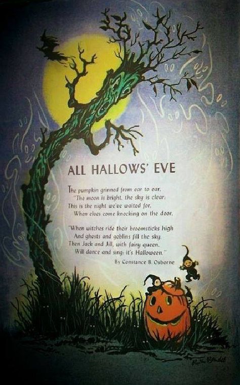 All Hallows' Eve Poem Halloween Poems, Vintage Halloween Cards, Halloween Playlist, Vintage Halloween Photos, Image Halloween, Samhain Halloween, Halloween Things, All Hallows Eve, Halloween Card