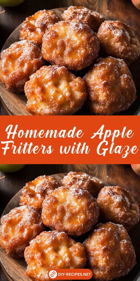 Make homemade apple fritters with this easy recipe! Soft, apple-filled fritters fried to perfection and topped with a sweet vanilla glaze. A delicious treat for any occasion! Apple Fritter Recipes Easy, Fried Apple Fritters Recipe, Air Fried Apple Fritters, Apple Fritters Recipe Easy Fried, Apple Fritters Bites Recipe, Baked Apple Fritters Oven, Apple Fritters Recipe Air Fryer, Baked Apple Fritters Recipe, Pear Fritters