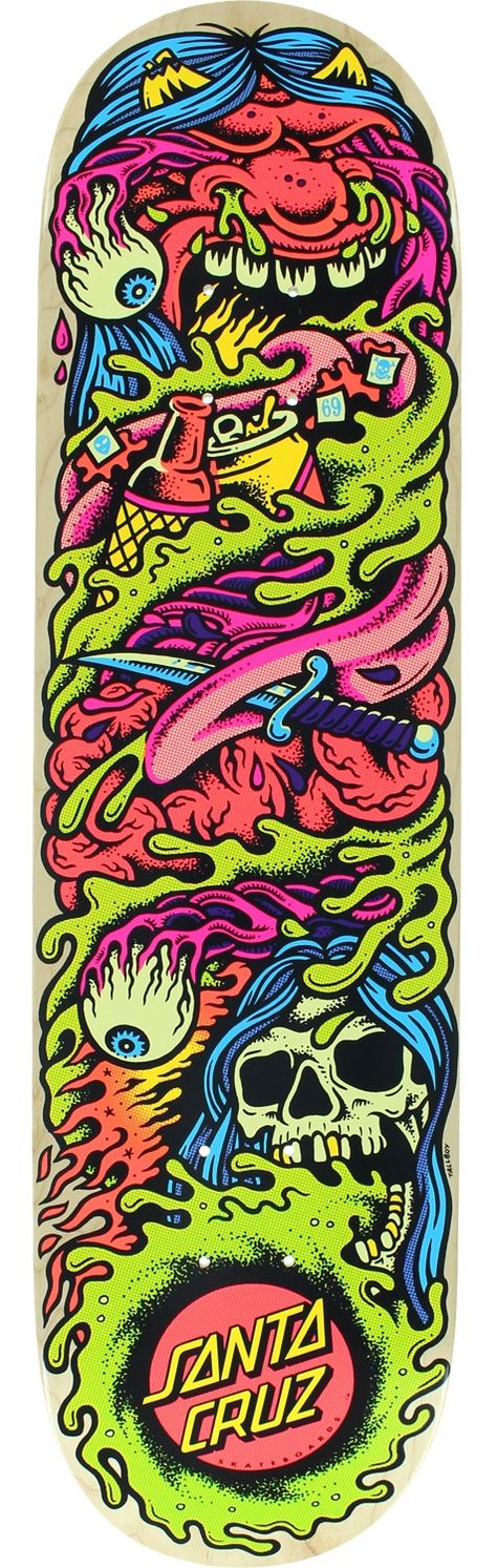 Santa Cruz Skates Santa Cruz Skateboards Decks, Santa Cruz Skateboards Art, Skate Art Illustration, Skate Deck Art, Skater Design, Skateboarding Art, Retro Skateboard, Skateboard Designs, Illustrator Tips