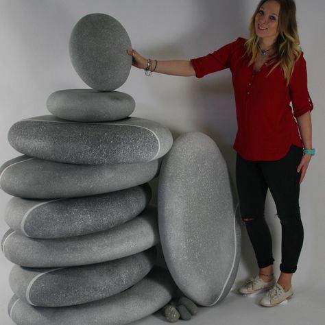 Foam Rocks Diy, Foam Sculpture Ideas, Fake Boulders, Fake Rock Wall, Diy Faux Rocks, Diy River Rock, Foam Sculpture, Styrofoam Art, Fake Rock