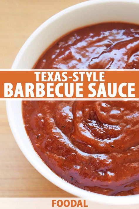 When ketchup just won’t cut it, add this tomato-based, Texas-inspired bad boy to your condiment bar. Our pungent barbecue sauce is swimming with sweet brown sugar, smoky Worcestershire, and a touch of spicy chipotle. Get the recipe for this backyard barbecue favorite now on Foodal. #barbecuesauce #texasstyle #foodal Texas Bbq Sauce, Bbq Sauce Homemade Easy, Homemade Bbq Sauce Recipe, Texas Barbecue, Red Chili Sauce, Homemade Sauce Recipes, Barbecue Sauce Recipes, Texas Bbq, Bbq Sauce Recipe