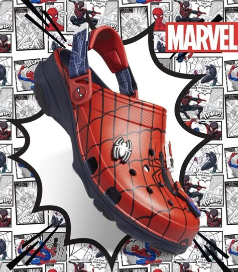 Shoes Spiderman, Custom Spiderman Shoes, Spiderman Jibbitz, Spiderman Crocs, Funny Monkey Pictures, Spider-man Backpack, Shopping List Clothes, Spiderman Gifts, Anime Black Hair