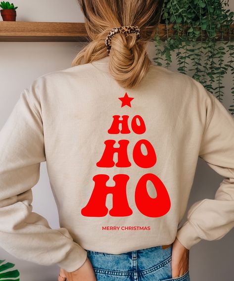 Holiday Shirts For Women, Cricut Shirt Ideas, Christmas Sweather, Sweatshirt Design Ideas, Hippie Christmas, 70s Christmas, Retro Christmas Shirt, Christmas Pullover, Xmas Sweater