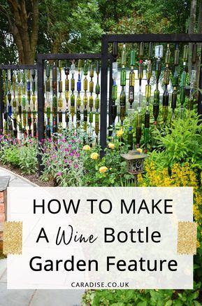 Wine Bottle Fence, Bottle Fence, Wine Bottle Garden, Screen Garden, Wine Bottle Wall, Garden Escape, Bottle Projects, Bottle Trees, Bohemian Garden