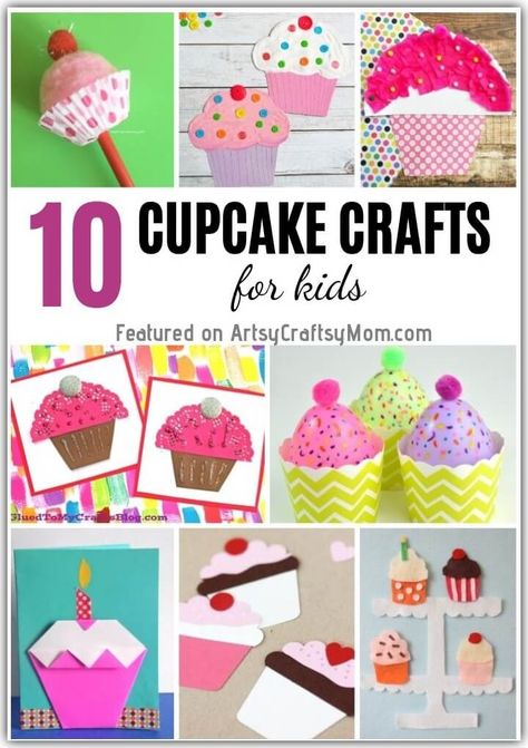 Cupcake Holder Crafts, Sweet Treats Crafts For Preschool, Cupcake Craft Preschool, Cupcake Crafts For Kids, Cupcake Birthday Decorations, Birthday Cake Craft, Cupcake Party Decorations, Cupcake Paper Crafts, Cupcake Craft