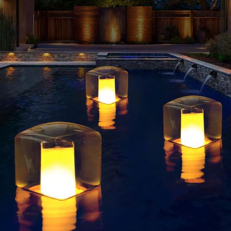 PRICES MAY VARY. 2024 New Multi Functional Solar Pool Light: Want your yard to stand out? This light can fulfill your needs perfectly. The square solar floating pool lights can offer three lighting modes, steady, gradient, and flashing. When it lights up at night, it seems like a magical lamp appearing in your pool or garden path. Moreover, its solar charging function allows for easy use, without the need for constant attention 2024 New Designed 2 in 1 Pool Light: lanpool solar pool lights is eq Lights For Pool, Spa Interiors, Solar Pool Lights, Magical Lamp, Pool Lighting, Floating Pool Lights, Led Pool, Led Pool Lighting, Spa Lighting