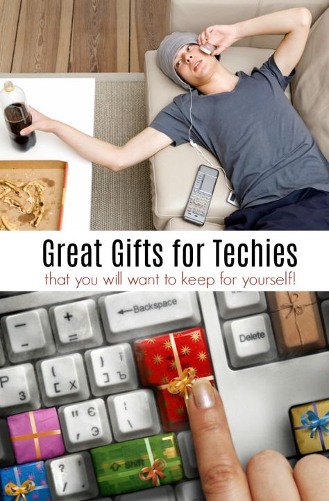 Do you know someone who loves technology gifts? Here are a few great gifts for techies that they may enjoy! via @DianeHoffmaster Gifts For Tech Guys Gadgets, Tech Gadgets Gift Basket, Gift Ideas For Computer Geeks, Cool Tech Gifts 2022, Future Technology Gadgets, Electronics Organization, Apple Electronics, Technology Quotes, Gifts For Techies