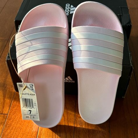 Adidas Sandals Women, School Sandals, Adidas Flip Flops, Adidas Slippers, Adidas Sandals, Flip Flops For Women, Pink Flip Flops, Pink Slides, Slides Slippers