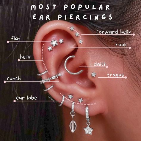 What is your favourite ear piercing? 🙈 . . . . . . #earpiercing #earpiercings #curatedear #earring #piercing #pierced #helix #earringslove … | Instagram Popular Ear Piercings, Pearcing Ideas, Full Ear Piercings, Impuria Ear Piercing, Dermal Piercing Jewelry, Multiple Piercings Earrings, Pooch Workout, Different Ear Piercings, Men's Piercings