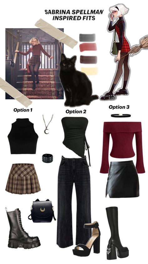 Sabrina Spellman inspired outfits Collage Party Outfit, Sabrina Costume, Sabrina Spellman Outfit, Sabrina Spellman Style, Outfit Ideaa, 80s Inspired Outfits, Florida Outfits, Pretty Halloween Costumes, Sabrina Spellman