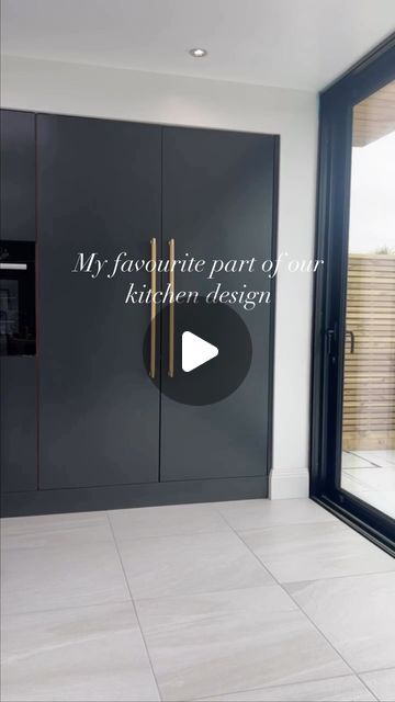 Lauren Barker on Instagram: "My favourite part of our kitchen design…..the breakfast pantry with pocket doors!! A lot of concern over on TikTok that the oven won’t open because the handle is in the way……I can confirm the handle is not in the way and the oven still opens! 🤣 We have thought of everything!   #kitchendesign #pocketdoors #blackkitchen #bespokekitchen #reno #openplanliving #kitcheninspo #kitchensofinstagram #modernkitchen #kitchenremodel #kitchenextension #modernhome" Oven Behind Pocket Doors, Kitchen Pantry Pocket Door, Black Pocket Doors, Kitchen With Door To Outside, Hidden Kitchen Door, Pocket Door Kitchen, Pocket Doors Kitchen, Pantry With Pocket Door, Kitchen Pocket Doors