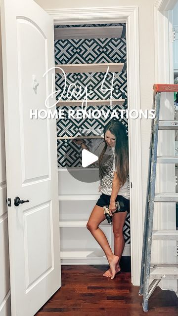 Katie Maynard on Instagram: "Day 4 of 10! Home renovations we don’t regret   I gave our coat closet a glow up with this renovation and made it so much for functional for our family!   Comment DAY FOUR for the links and details  Looking back now I do wish I had just used peel and stick wallpaper or painted that back wall black. The tile is still there but it wasn’t the easiest 🤣🤣  #homeimprovement #homerenovation #homeprojects #diyhome #diy #beforeandafter #closetmakeover #closetorganization #pantry #pantryorganization" Coat Closet Turned Pantry, Coat Closet To Pantry Convert, Coat Closet Makeover, Closet Conversion, Entryway Closet, Laundry Room Closet, Pantry Makeover, Makeover Before And After, Hall Closet