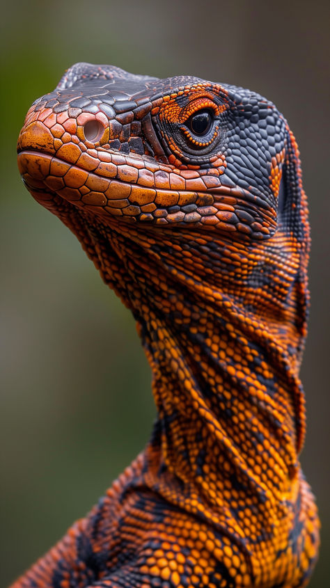 An African red monitor lizard, a living ember amidst the wilderness, its scales glowing with the heat of the savanna sun. Cool Animal Photography, Lizard Portrait, Lizard Reference, Reptile Pictures, Reptile Reference, Lizard Photography, Desert Reptiles, Lizard Scales, Animal Scales