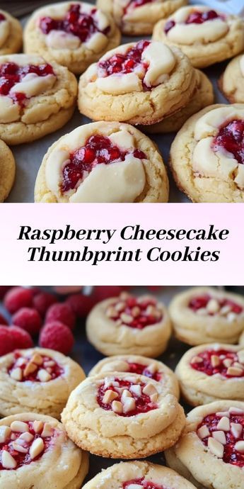 Raspberry Cheesecake Thumbprint Cookies #RaspberrySwirlCheesecakeCookies #Baking #Cookies #Dessert #Cheesecake #Recipe Cheesecake Thumbprint Cookies, Cream Cheese Appetizer Recipes, Cozy Baking, Raspberry Cheesecake Bites, Raspberry Thumbprint, Raspberry Cheesecake Cookies, Raspberry Thumbprint Cookies, Raspberry Cheesecake Bars, Cream Cheese Appetizer