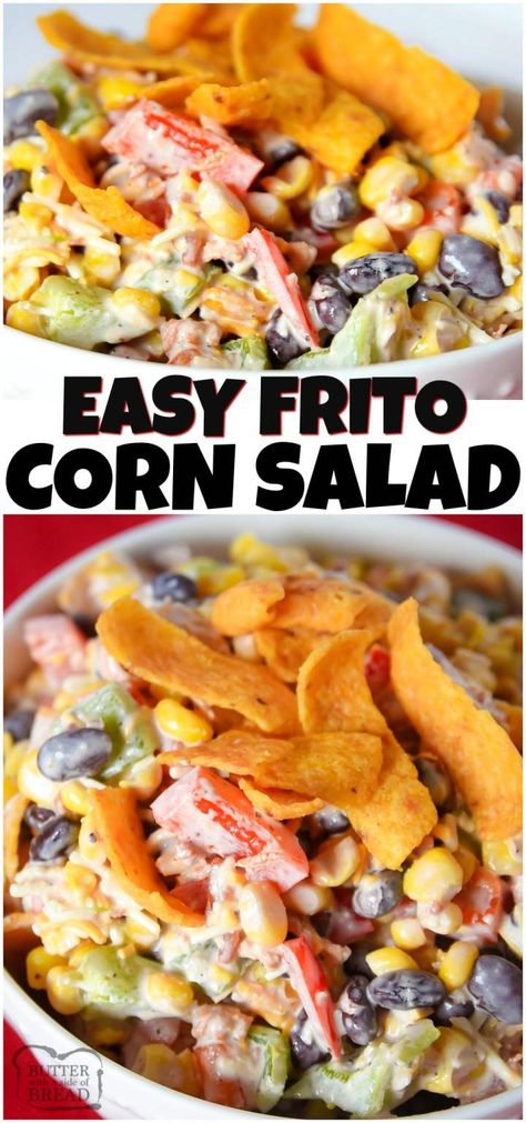 Fritos Salad, Corn Chip Salad, Frito Recipe, Frito Corn Salad, Potluck Salad, Mexican Corn Salad, Summertime Salads, Mexican Salads, Boat Food Ideas