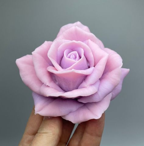 "Extra Large Rose Silicone mold 4.5 oz for Soap Wax Candles Resin Dimensions of rose flower made with soap: Diameter - 3.8\" Height: approx 2.5\" Weight of soap: 4.5 oz (130 gr.) PLEASE READ BEFORE PLACING YOUR ORDER: This mold requires special skills to work perfectly, as the flower petals are very realistic and delicate. All the molds have been tested with soap. When using other materials such as resin, wax, chocolate, & fondant, they can be very tricky. Consider your material & skills in the Soap Carving Patterns, Rose Molds, Chocolate Flowers, Liquid Dish Soap, Melt And Pour, Mini Soaps, Polymer Clay Sculptures, Diy Roses, Flower Carving