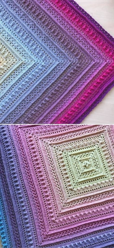 Crochet Baby Blanket From The Center, Crochet Borders For Blankets, Interesting Crochet, Crochet Baby Blankets, Baby Blanket Crochet Pattern Easy, Trendy Blanket, Crocheted Afghans, Free Baby Blanket Patterns, Crocheted Blankets