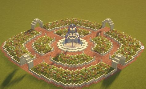 Minecraft garden design Garden Design Minecraft, Minecraft Garden Design, Throne Design, Fairycore Garden, Legendary Armor, Minecraft Garden Ideas, Minecraft Fountain, Minecraft Garden, Rumah Minecraft Sederhana