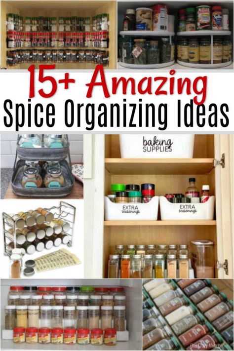 If you are overwhelmed with your spice cabinet, learn the best way to organize spices. Find 15+ ways to organize spices that will keep everything in order. Organizing Spices, Organize Spices, Spice Cabinet Organization, Spice Rack Organization, Diy Spice Rack, Spice Organization Drawer, Wall Mounted Spice Rack, Spice Shelf, Diy Spices