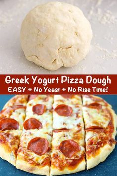 Pizza Dough Quick, Greek Yogurt Pizza Dough, Greek Yogurt Pizza, Yogurt Pizza Dough, Yogurt Pizza, Healthy Homemade Pizza, Easy Pizza Dough, Greek Yogurt Recipes, Pizza Recipes Homemade