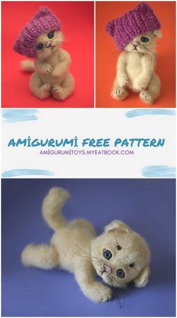 Amagarumi Animals, Realistic Amigurumi, Hat Free Crochet Pattern, Chat Crochet, Choosing Me, Animal Knitting Patterns, Crochet Cat Pattern, Sweet Cat, Crochet Mouse